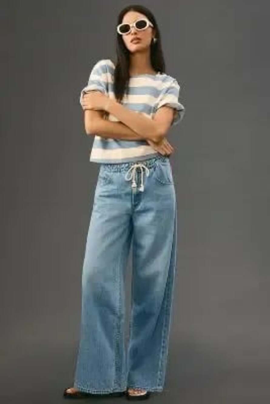 MOTHER SNACKS! The Fun Dip Puddle Wide Leg Jeans Size 27